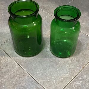 Green Glass jars